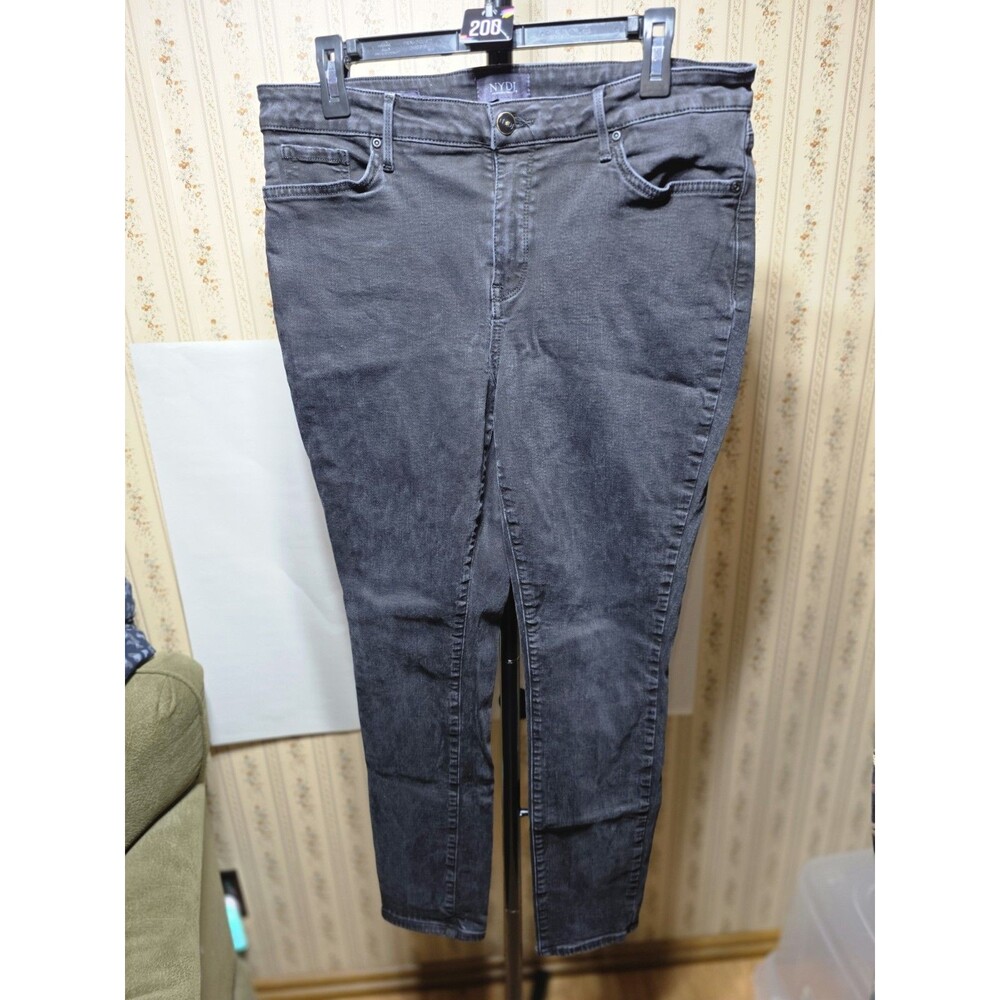 NYDJ Alina Legging Jeans Womens 14 Black Skinny Lift Tuck Stretch Denim